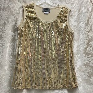 EUC Slinky Brand Gold Sequin Tank Top
